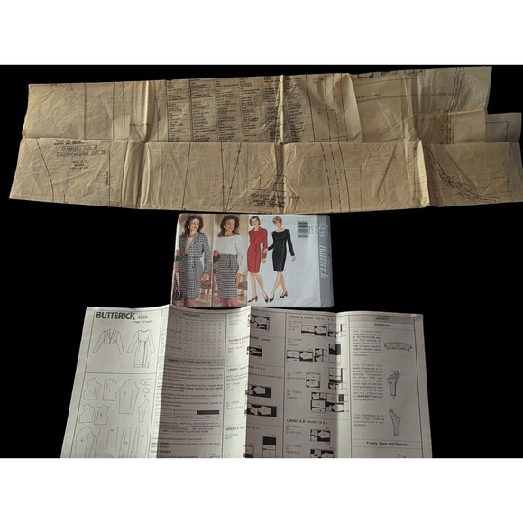 1995 Butterick Dress Jacket Pattern 4233/120 Size 12-14-16 Uncut Vintage Fabric - Picture 3 of 3